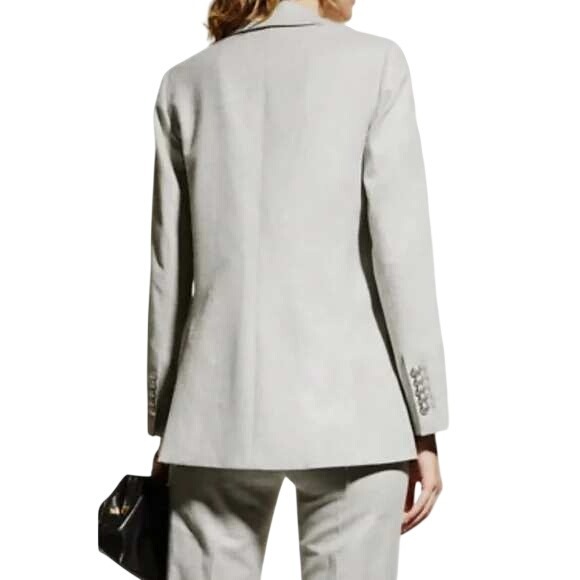 Veronica Beard Oria Dickey Jacket Gray Silver Double-Breasted Blazer USA Size 2 - Picture 2 of 16